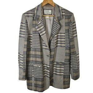 Vintage Laura Jefferies Women's Blazer Size M Striped Pattern Imported Fabric